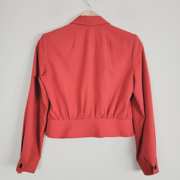 Herbert Grossman Blazer Jacket Womens 6 Orange Crop READ! - Picture 2 of 11